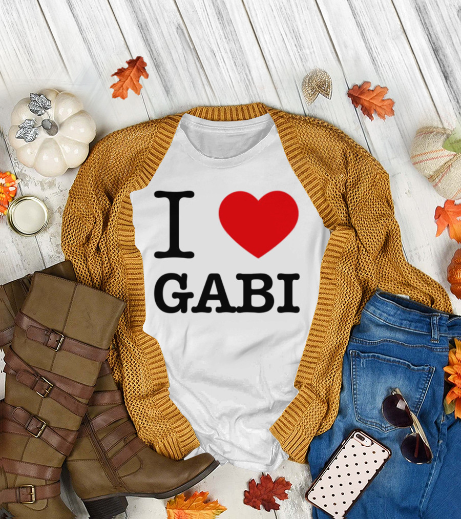 I Heart Gabi Bold Love Red Heart Icon T-Shirt
