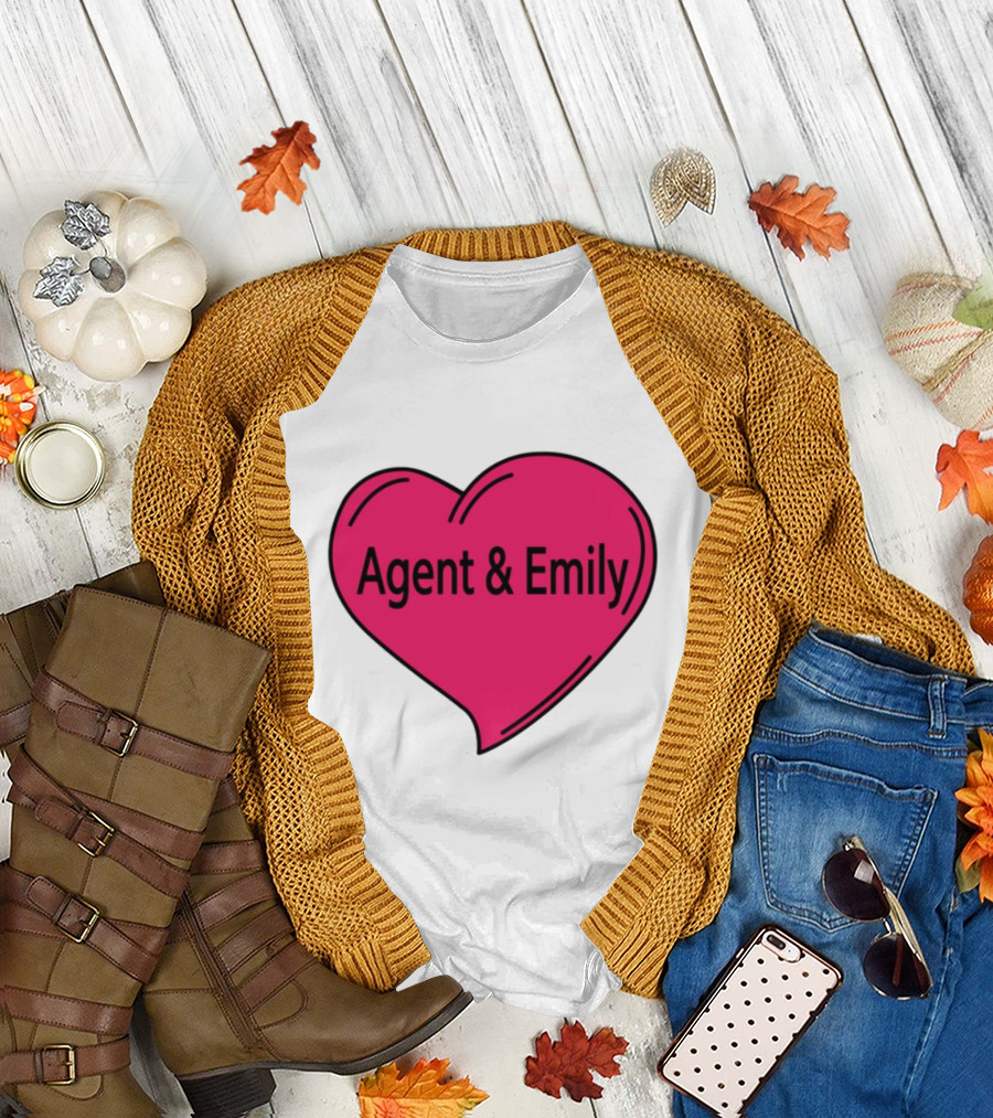 Agent & Emily Pink Heart T-Shirt