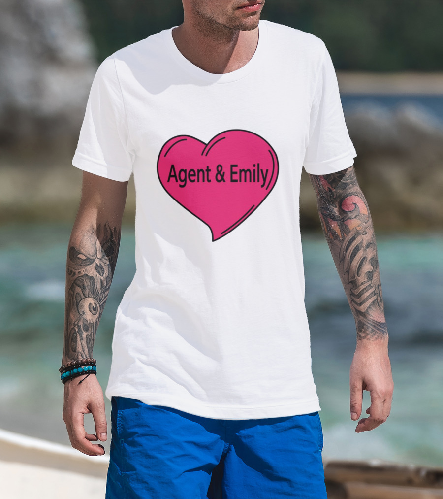Agent & Emily Pink Heart T-Shirt