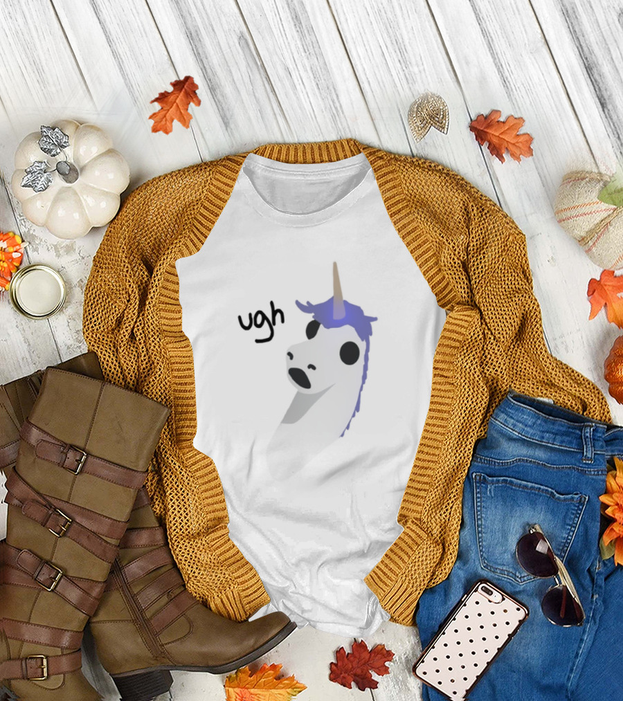 Ugh Dougdoug Unicorn Blue Orange Horn T-Shirt