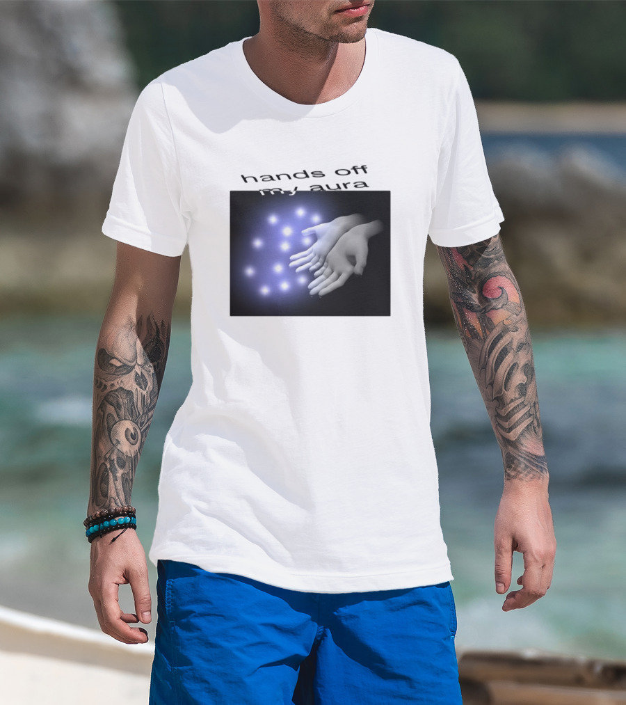 Kikillopieces Hands Off My Aura Glowing Hands And Lights T-Shirt