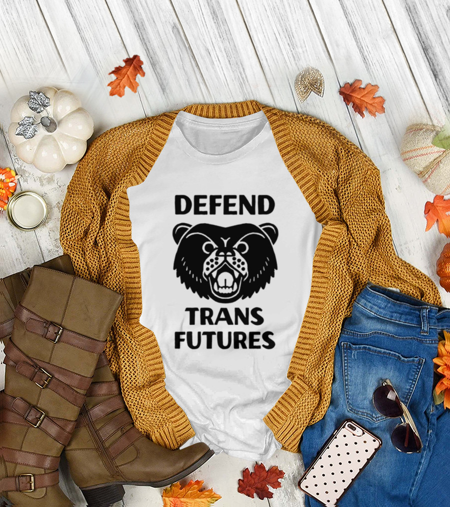 Defend Trans Futures Bear Symbol with Fangs T-Shirt