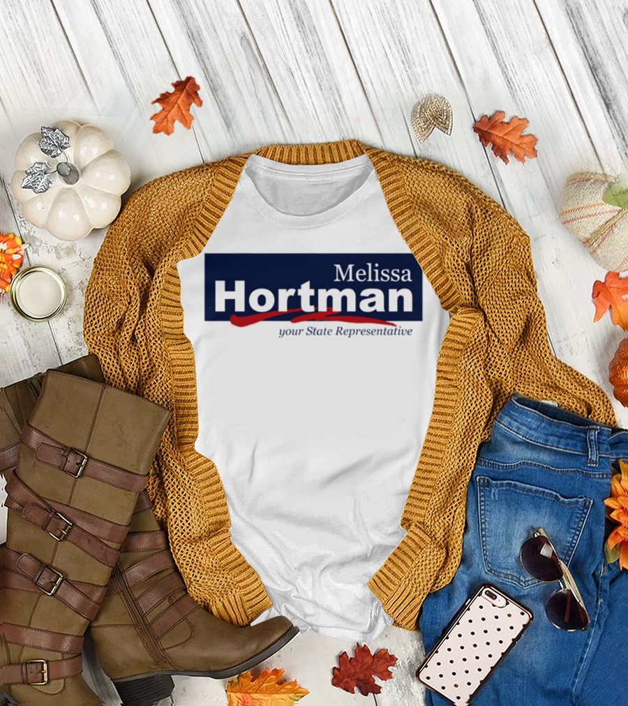 Melissa Hortman Your State Representative Red and Blue Typography T-Shirt