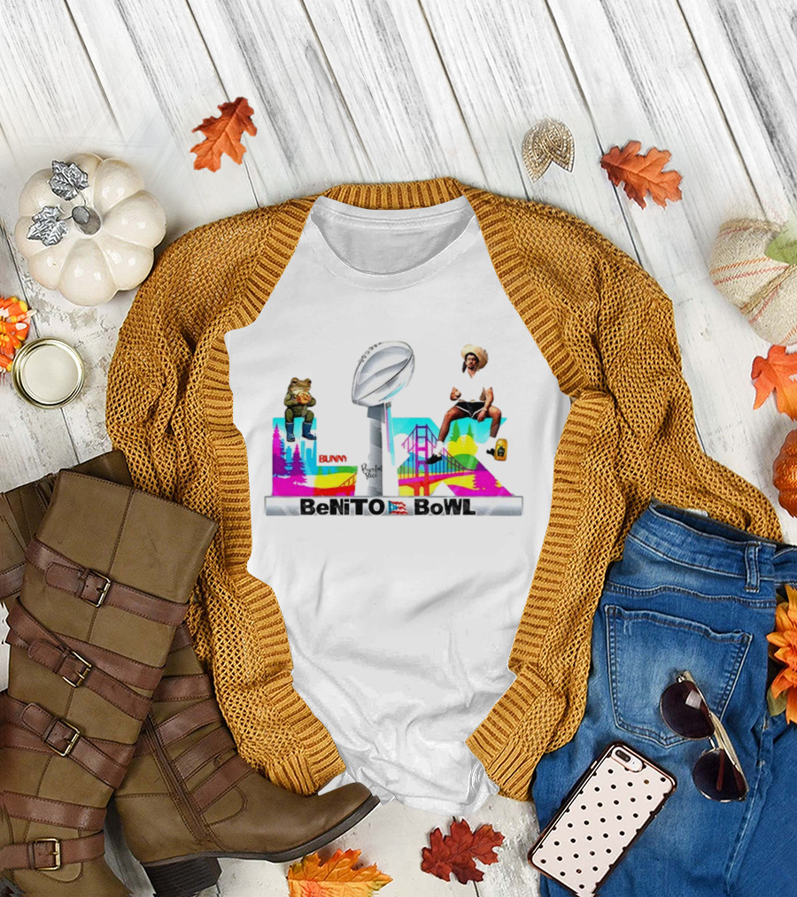Bad Bunny Benito Bowl Puerto Rico Flag Super Bowl 2025 Retro Frog Bridge Leopardo San Francisco T-Shirt