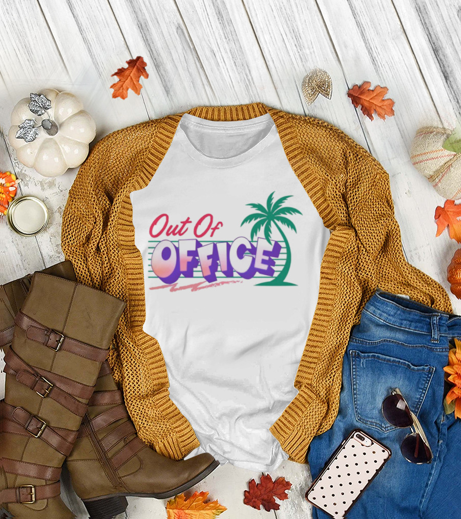 Out Of Office Tropical Palm Tree Retro Style T-Shirt