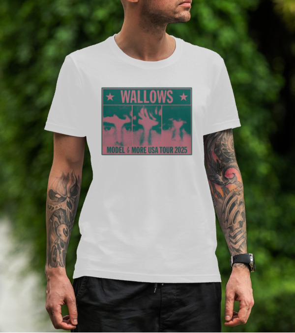 Wallows Model & More USA Tour 2025 Colorblock Faces T-Shirt