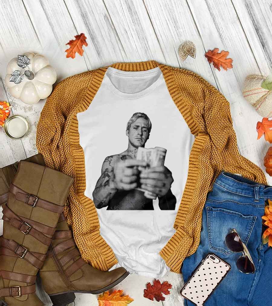 Handsome Luke Counting Money Tattoo Portrait T-Shirt