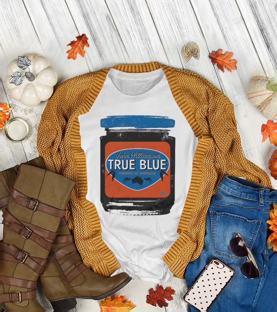 John Williamson True Blue Product Of Australia Mock Jam Label T-Shirt