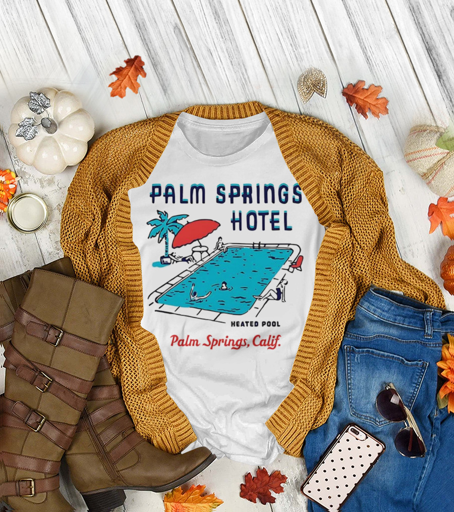 Palm Springs Hotel Heated Pool Palm Springs Calif Vintage T-Shirt