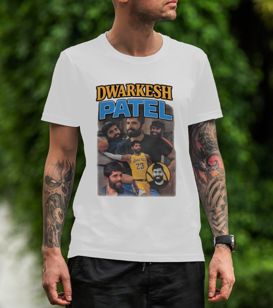 Dwarkesh Patel Lakers 23 Basketball Tribute T-Shirt
