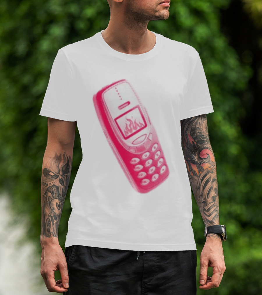 Ben Ellis The Burner Phone Retro Cell Fire Graphic T-Shirt
