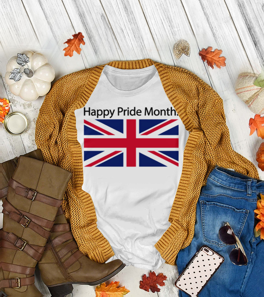 UK Flag Illegalshirts Happy Pride Month American Flag T-Shirt