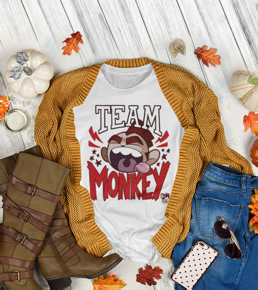 TEAM MONKEY BUNNY VS MONKEY TEAM SUPPORTERS FUN FACE T-Shirt