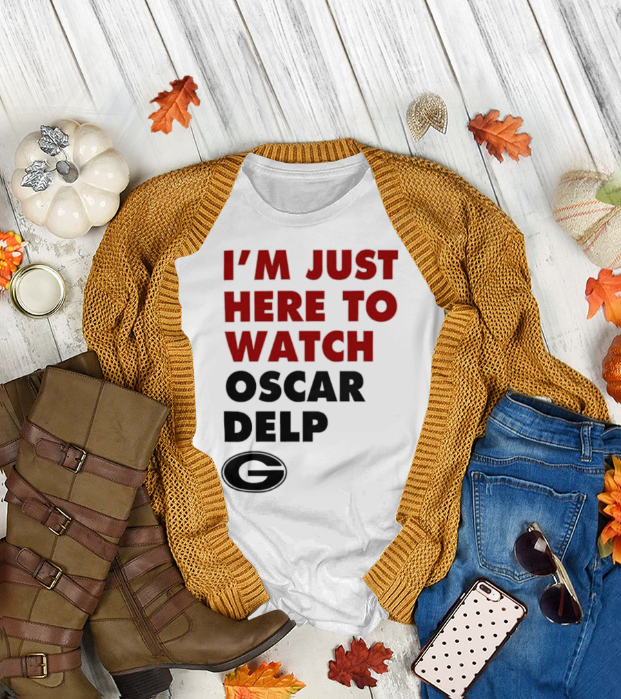 Georgia Bulldogs I'm Just Here to Oscar Delp T-Shirt