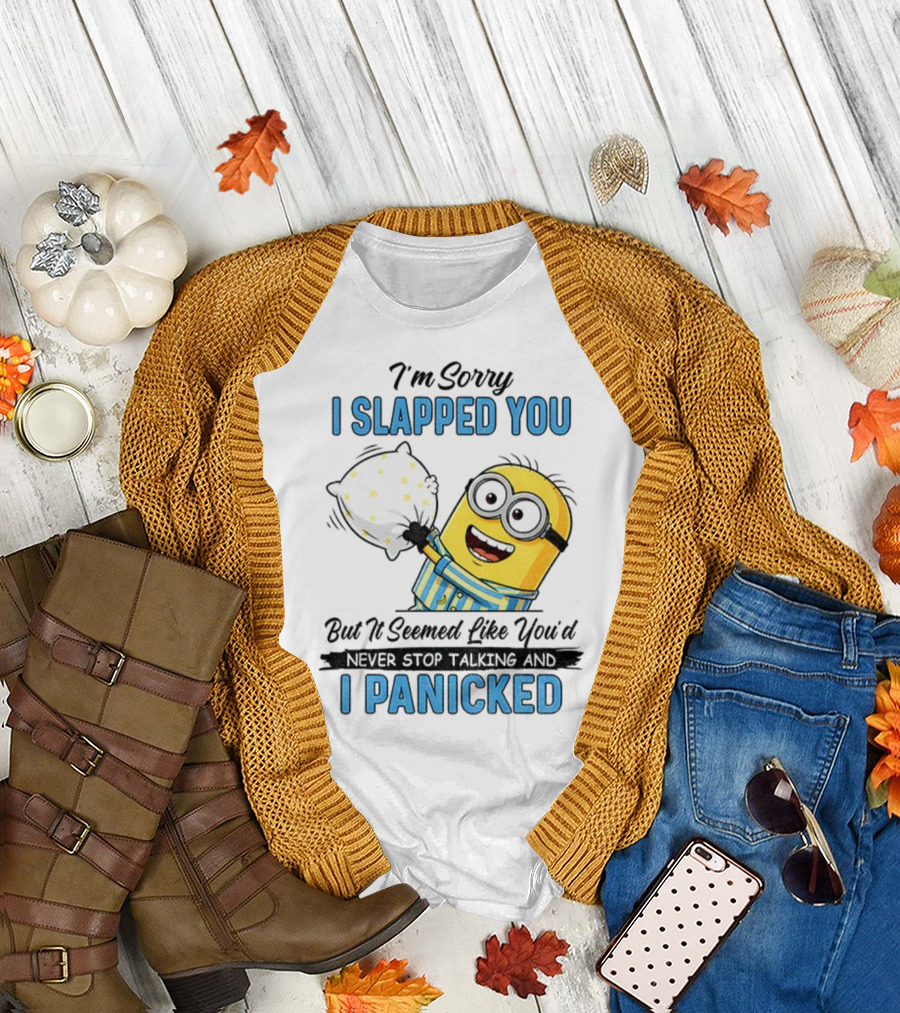 Minion I Slapped You I Panicked Pillow Fight Pajamas T-Shirt