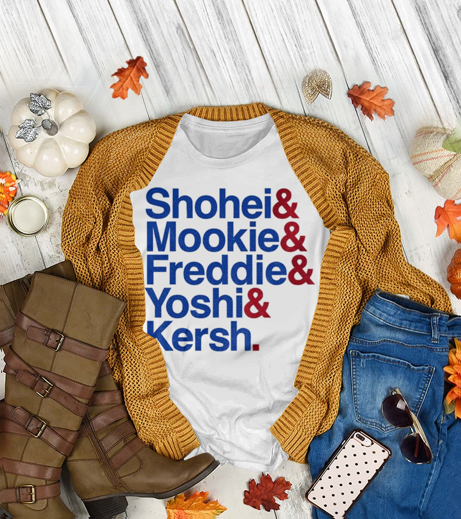 Shohei Mookie Freddie Yoshi Kersh Los Angeles Dodgers Baseball Ampersand Stars 2025 T-Shirt