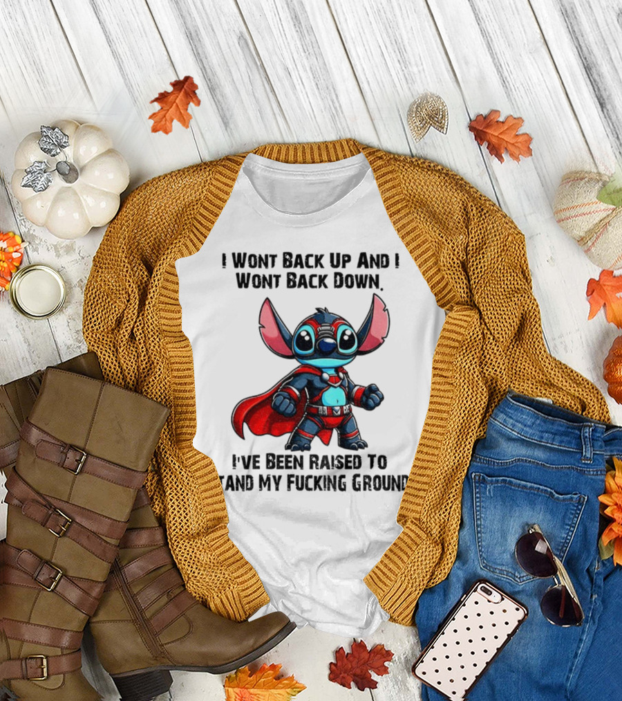Stitch Superhero Stand My Ground Quote T-Shirt