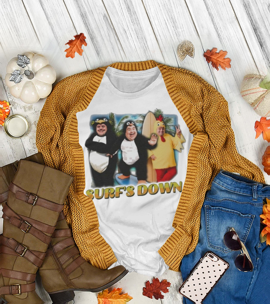 "Surf’s Down Penguin and Chicken Costume Fun" T-Shirt