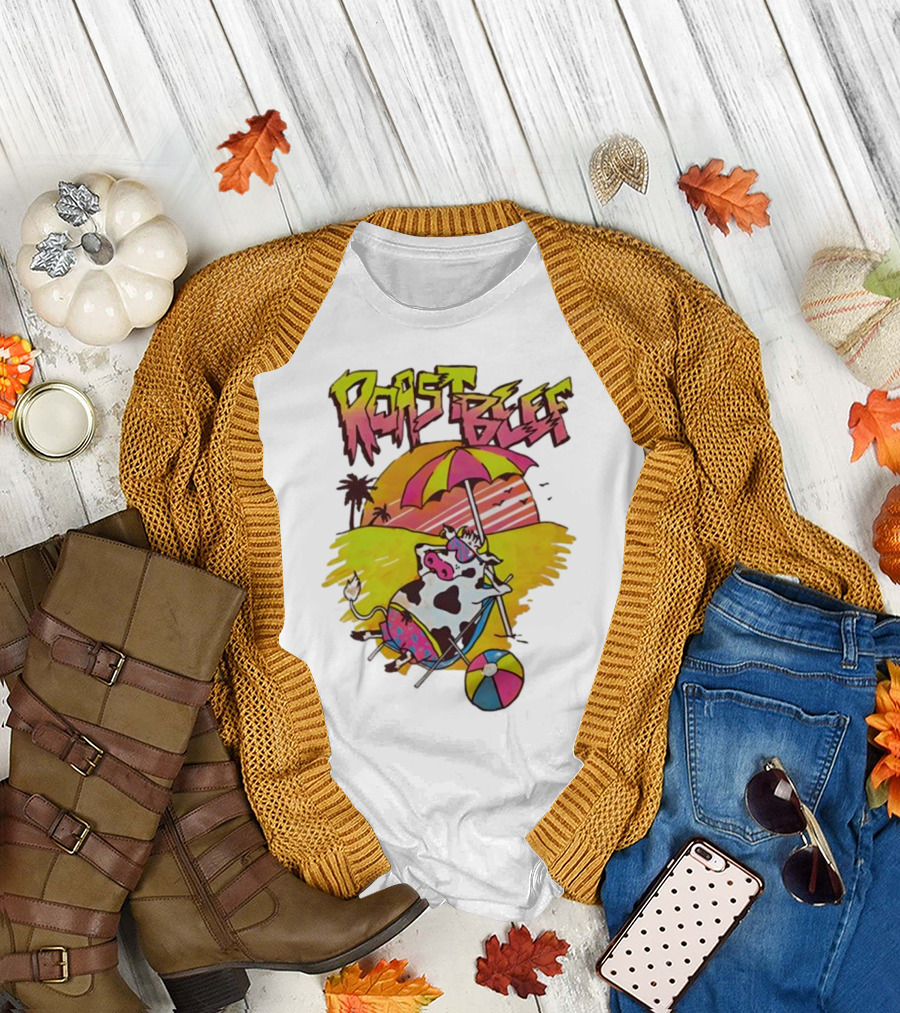 Roast Beef Sunbathing Cow Graphic Gaten Matarazzo Dustin Stranger Things T-Shirt