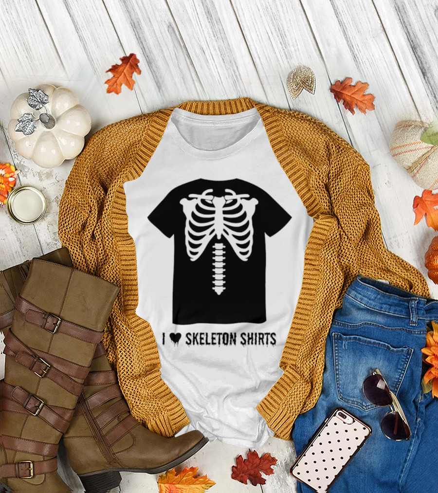 I Love Skeletons Heart Original Skeleton T-Shirt