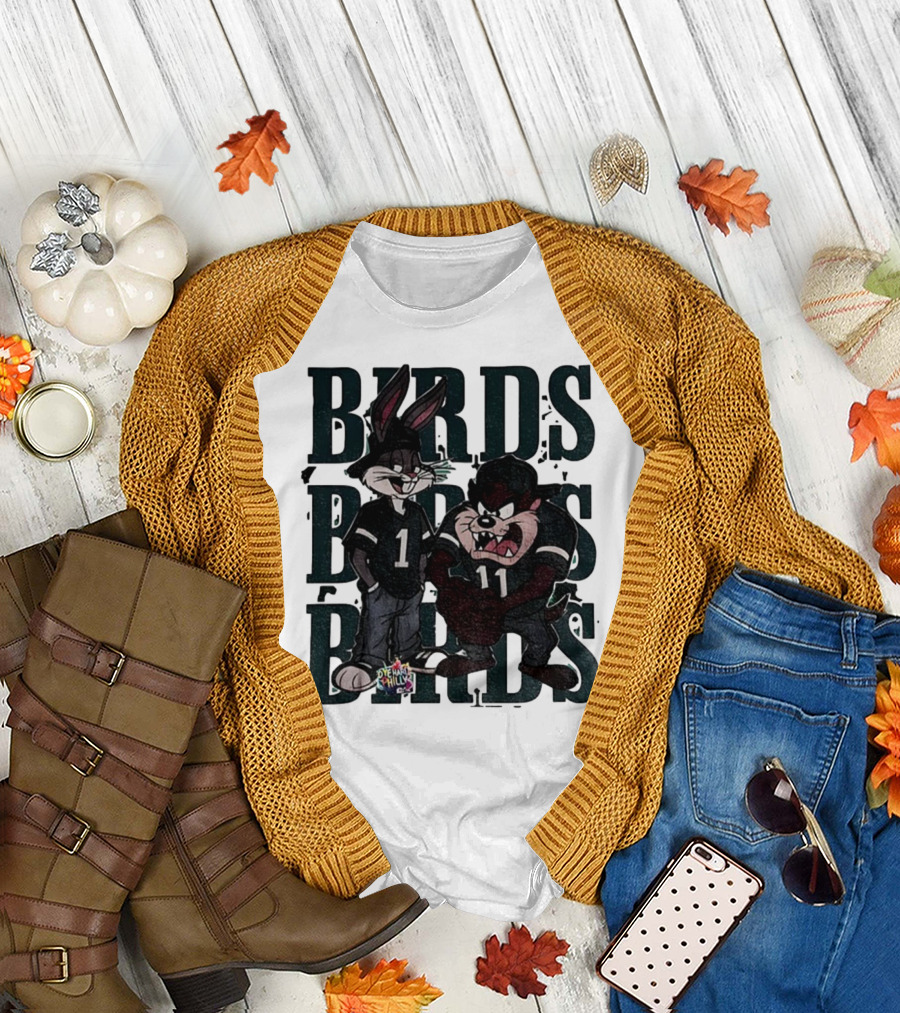 Bugs Taz Birds Dye Hard Philly Jalen Hurts A.J. Brown Philadelphia Eagles NFL T-Shirt