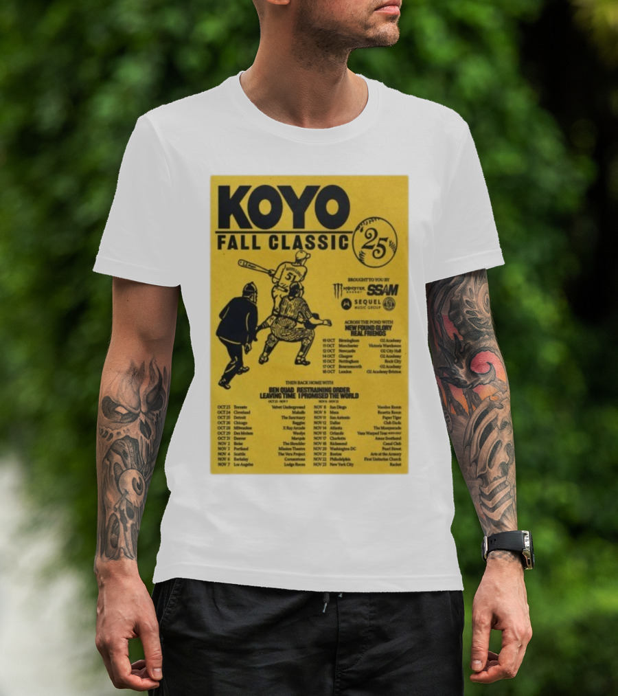 Koyo Fall Classic 2025 Tour Featuring New Found Glory Real Friends Ben Quad Restraining Order T-Shirt