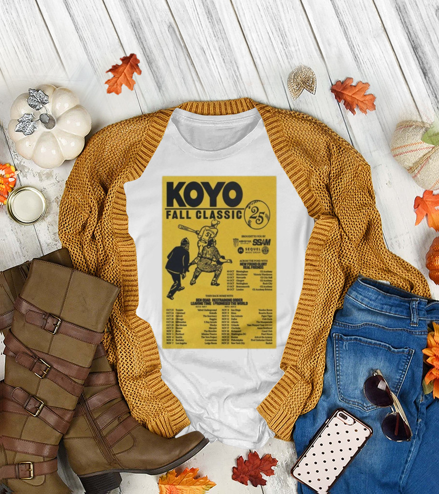 Koyo Fall Classic 2025 Tour Featuring New Found Glory Real Friends Ben Quad Restraining Order T-Shirt