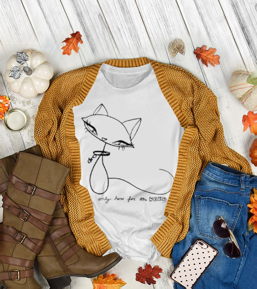 Emilythefairyy Limited Edition Only Here For The Weed Cat Sketch T-Shirt