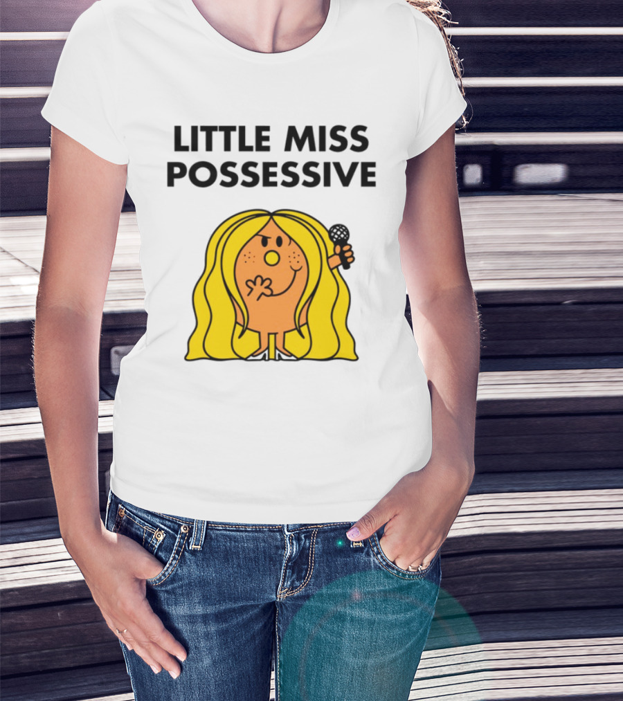 Little Miss Possessive Character With Long Hair Holding Microphone T-Shirt