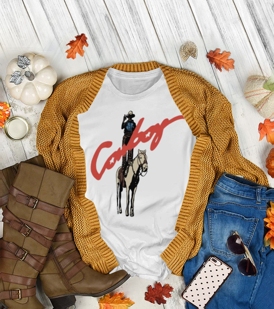 Forrest Frank Cowboy Horse Rider Graphic with Red Handwritten Font T-Shirt