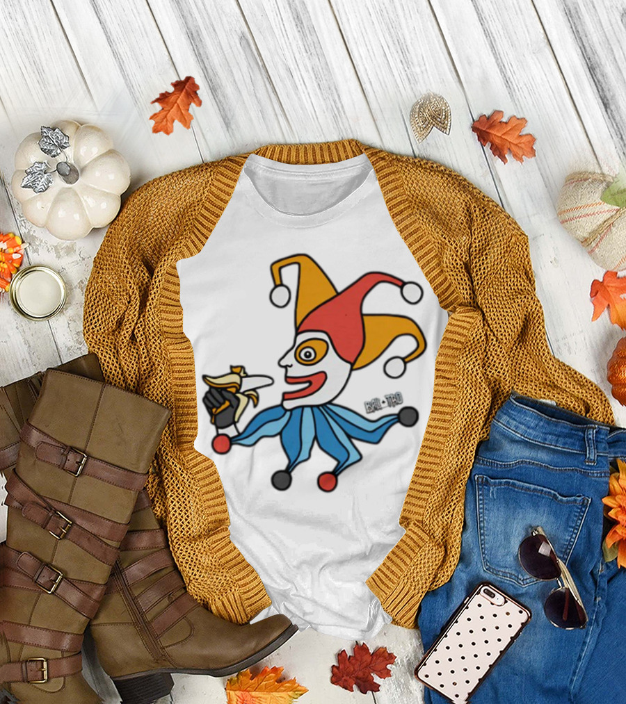 April Fools Jester with Banana Comic T-Shirt