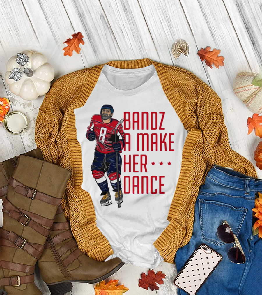 Bandz 8 A Make Her Dance Hockey Player Red Uniform T-Shirt