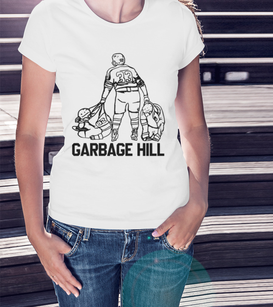 Garbage Hill Hockey Player With Stick And Bag T-Shirt