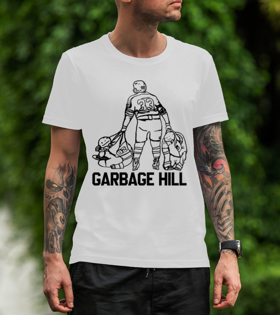 Garbage Hill Hockey Player With Stick And Bag T-Shirt