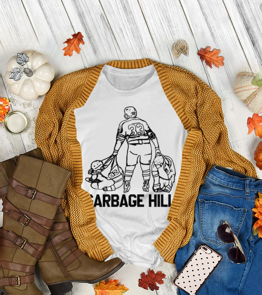 Garbage Hill Hockey Player with Stick and Bag T-Shirt