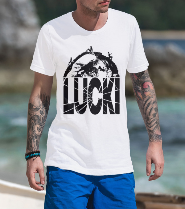 Lucki Vault White Lucki Text And Stars T-Shirt