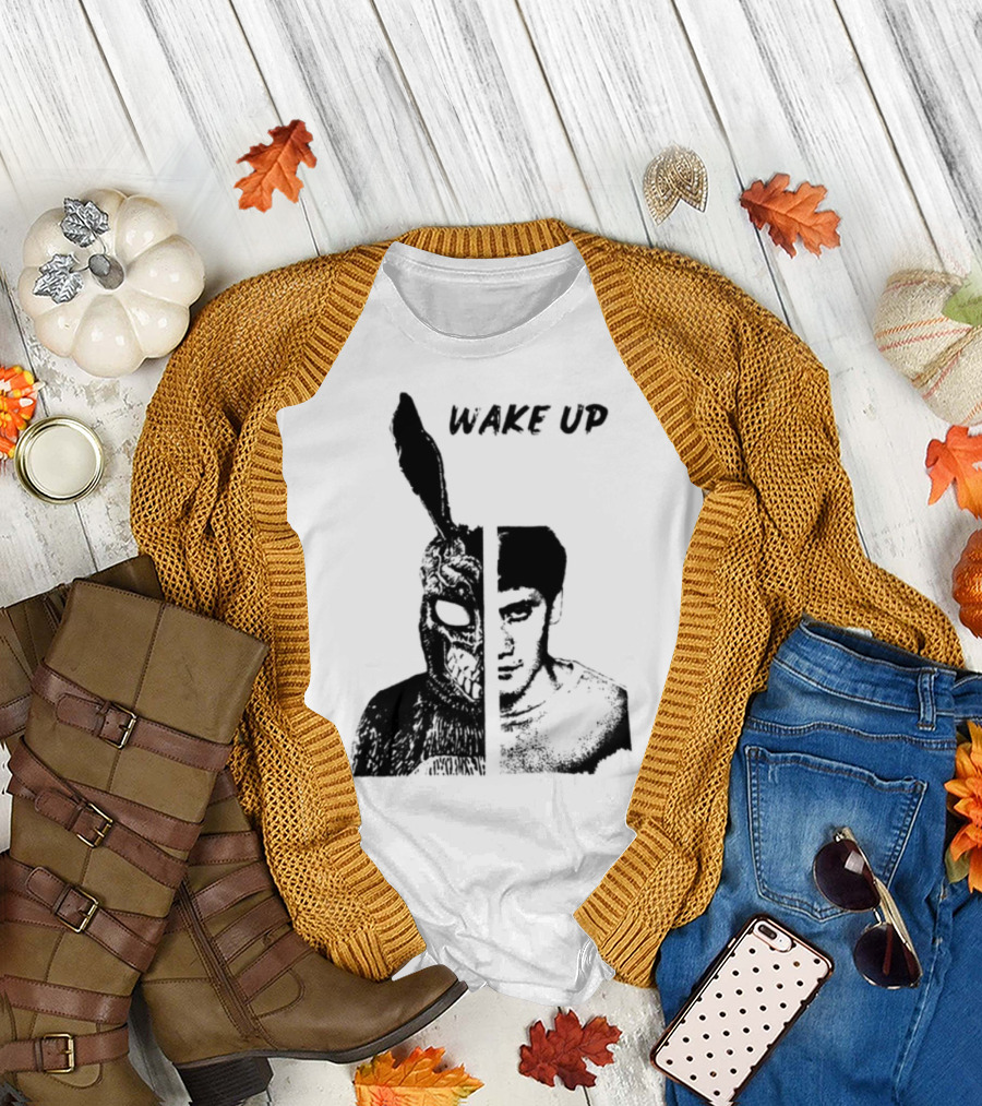 Donnie Darko Wake Up Split Face Frank and Donnie Portrait T-Shirt