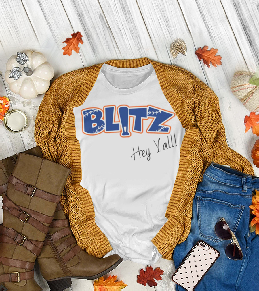 Blitz Hey Y'all Baseball Bat Stitching Style T-Shirt