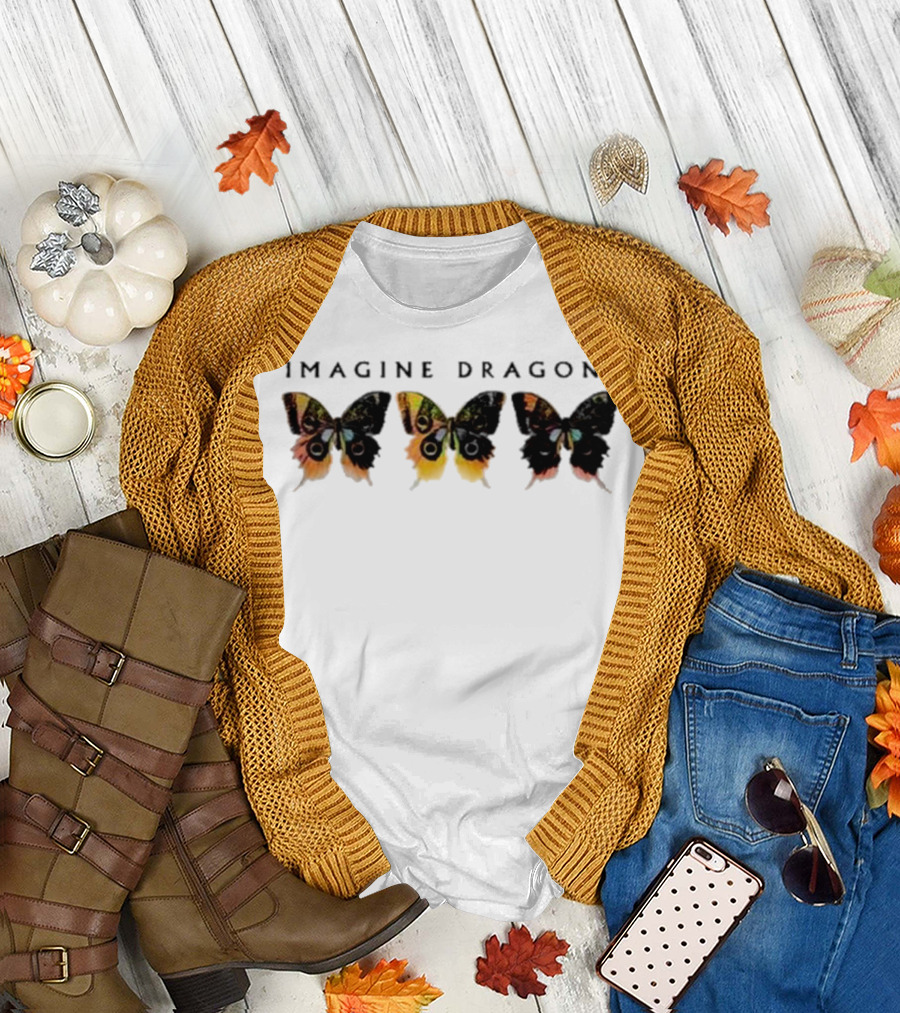Imagine Dragons Butterfly Trio Pattern T-Shirt