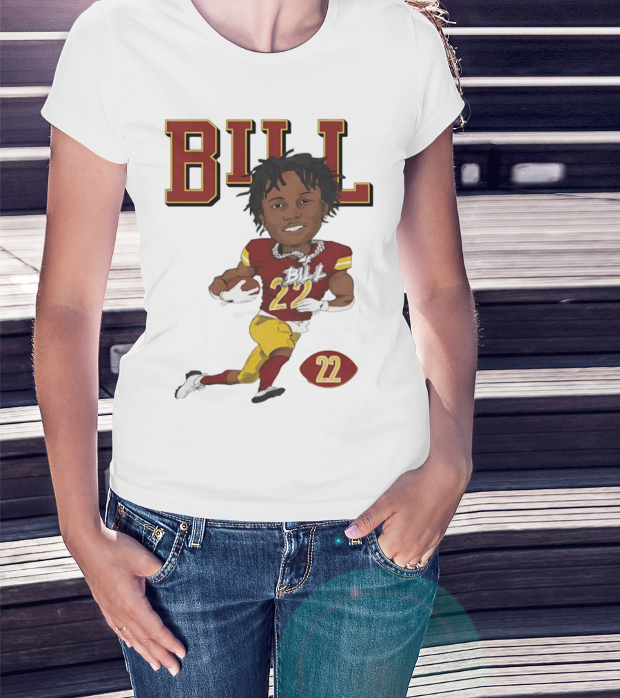 Jacory Bill Croskey Merritt Number 22 Football Player Illustration T-Shirt