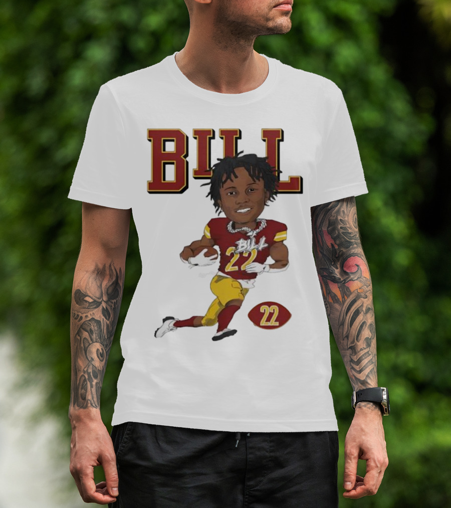 Jacory Bill Croskey Merritt Number 22 Football Player Illustration T-Shirt