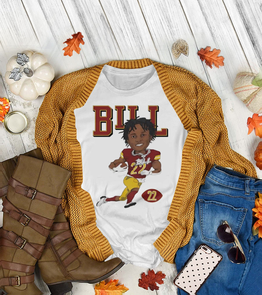Jacory Bill Croskey Merritt Number 22 Football Player Illustration T-Shirt