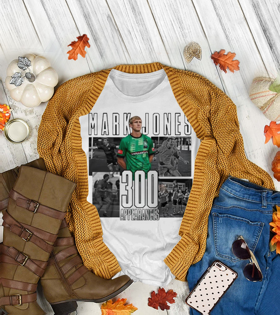 Mark Jones 300 Appearances Northwich FC Green Jersey Football Tribute T-Shirt