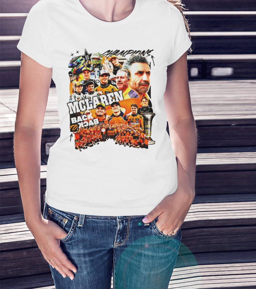 McLaren 2025 Back To Back Formula 1 World Constructors’ Championship Victory T-Shirt