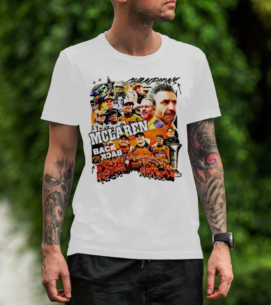 McLaren 2025 Back To Back Formula 1 World Constructors’ Championship Victory T-Shirt