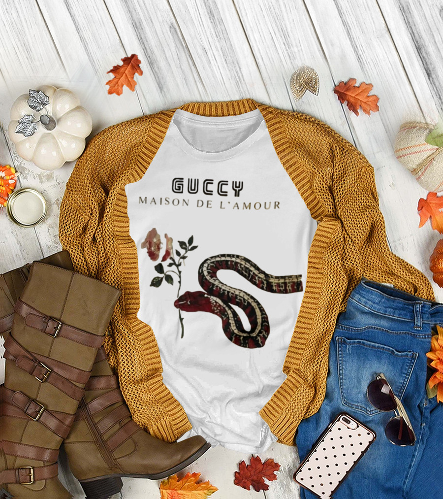 Guccy Maison De L’amour Snake and Rose T-Shirt