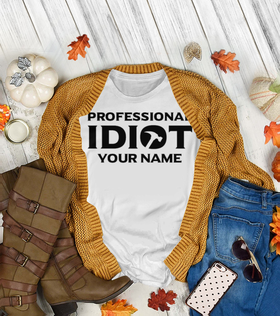 The Professional Idiots Subtle Black and White Typography T-Shirt