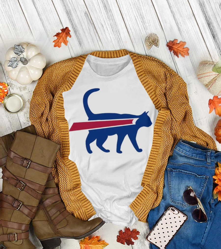 Cat Mafia X Buffalo Bills Baseball Collaboration T-Shirt