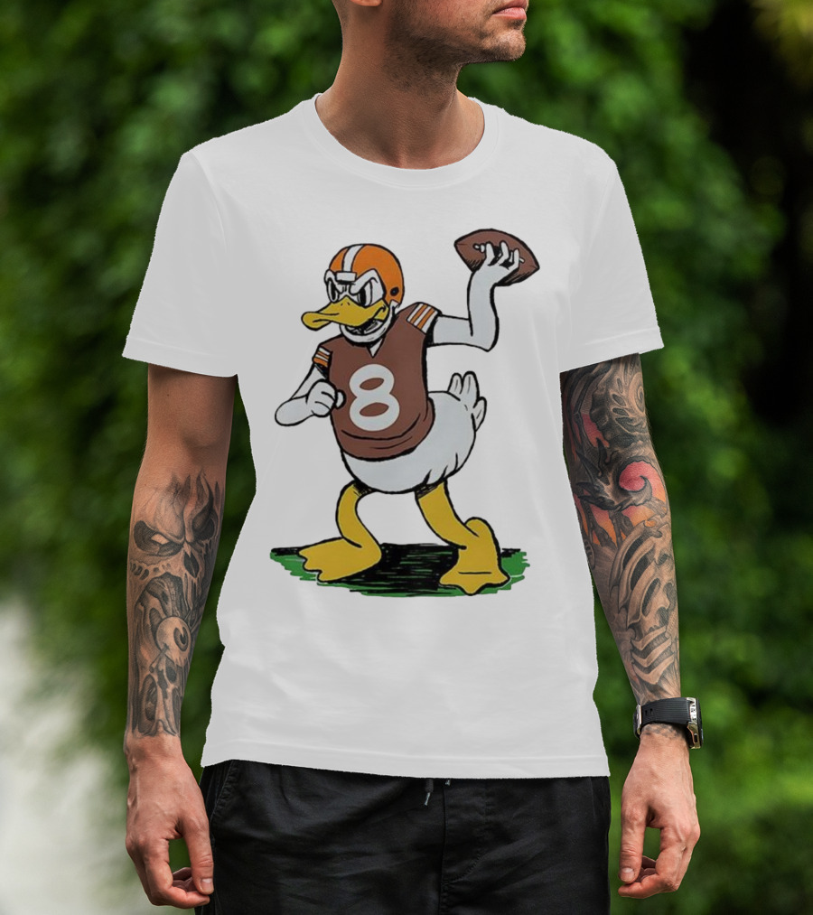 Duck Quarterback Number 8 Cleveland Browns Dillon Gabriel T-Shirt