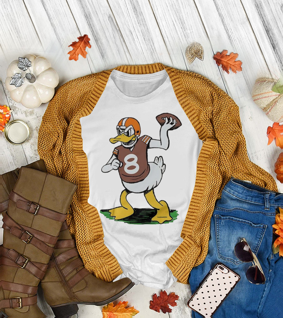 Duck Quarterback Number 8 Cleveland Browns Dillon Gabriel T-Shirt